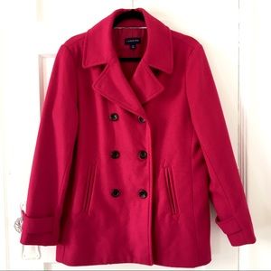 Lands' End Women's Deep Fuchsia Peacoat